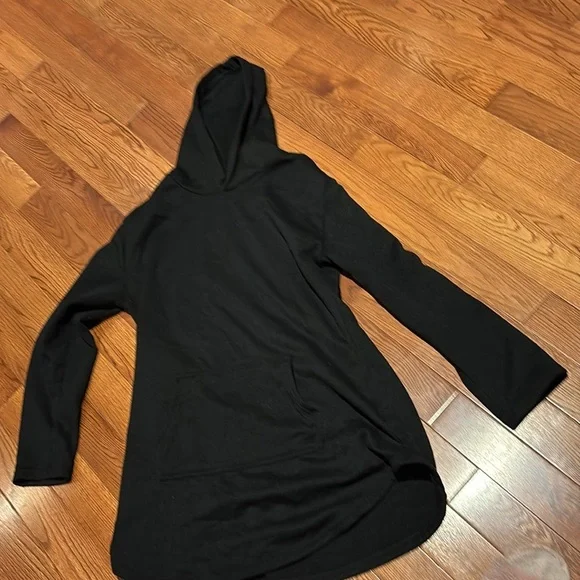 Vintage fleece icon black hoodie with pockets Sz L - Picture 10 of 12